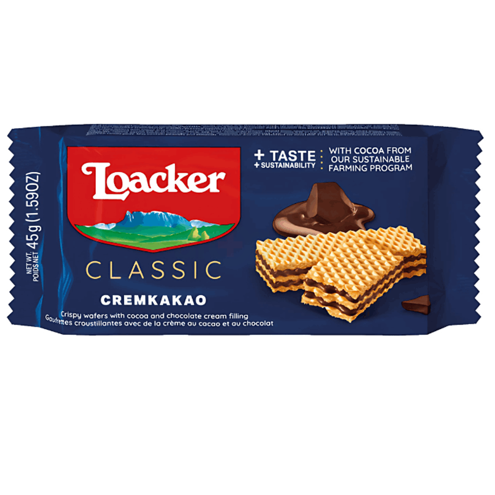 Loacker Classic Cremkakao Wafers 45Gm  