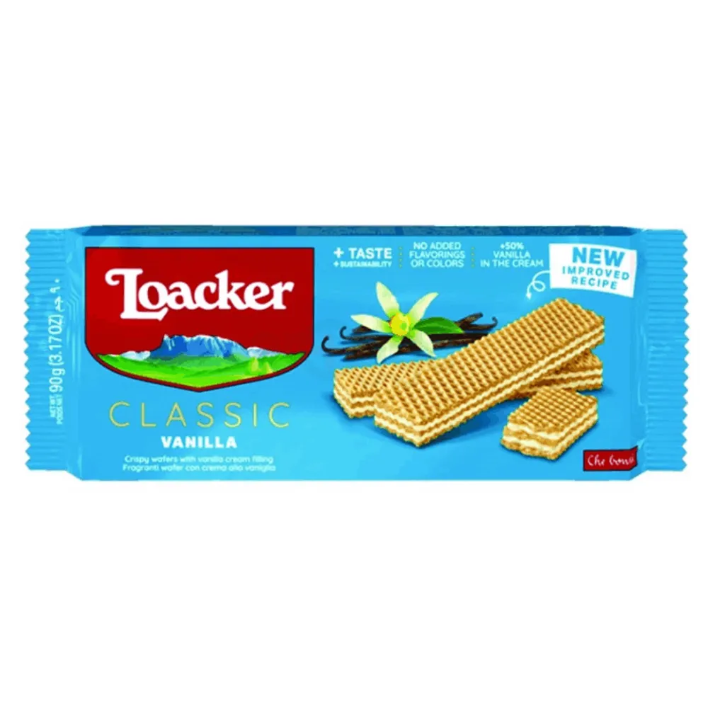Loacker Classic Vanilla Wafers 90Gm  