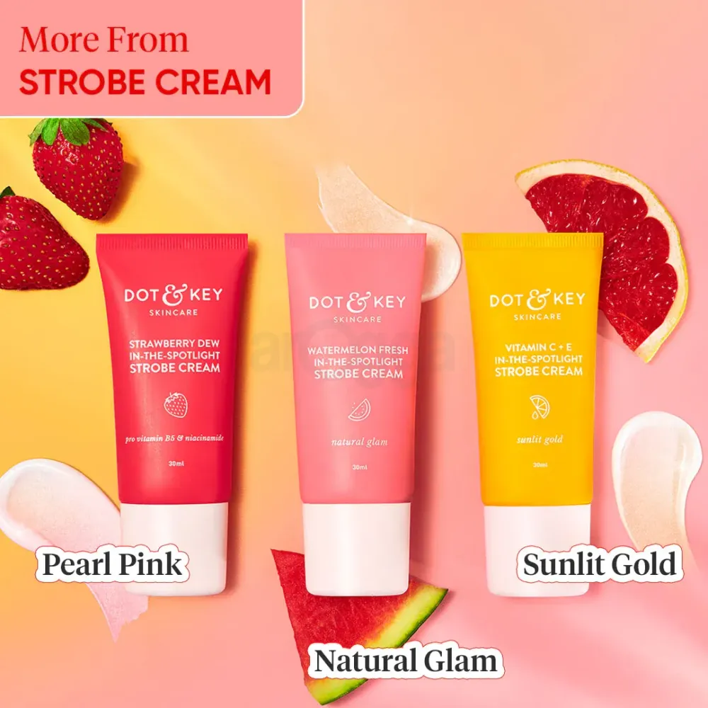 Dot and Key Strawberry Dew Spotlight Strobe Cream with Pro Vitamin B5 and Niacinamide for All Skin Types  