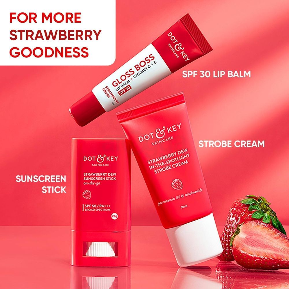 Dot and Key Strawberry Dew Spotlight Strobe Cream with Pro Vitamin B5 and Niacinamide for All Skin Types  