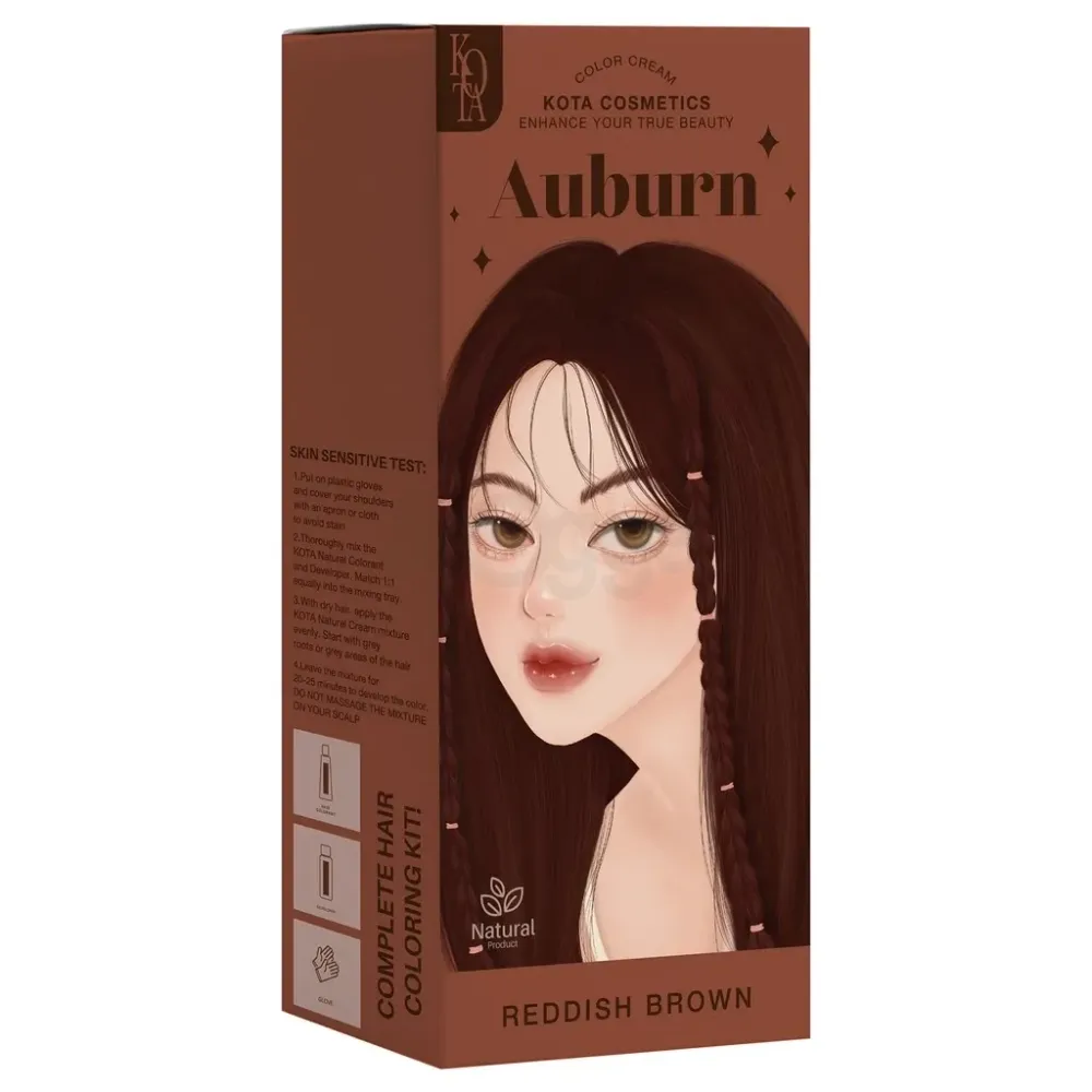 Kota Cosmetics Hair Color Cream Auburn - Reddish Brown  