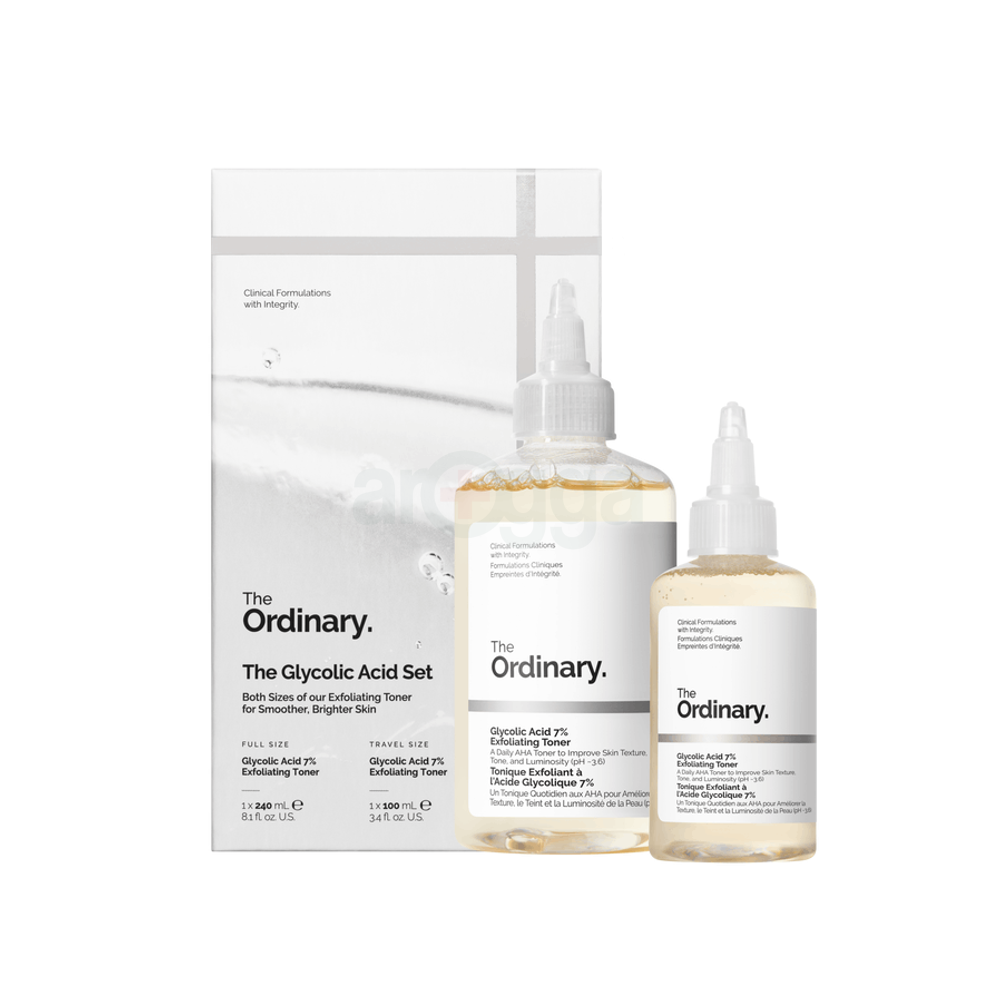 The Ordinary Glycolic Acid Set (Glycolic Acid 7% Exfoliating Toner 240ml & Glycolic Acid 7% Exfoliating Toner 100ml)  