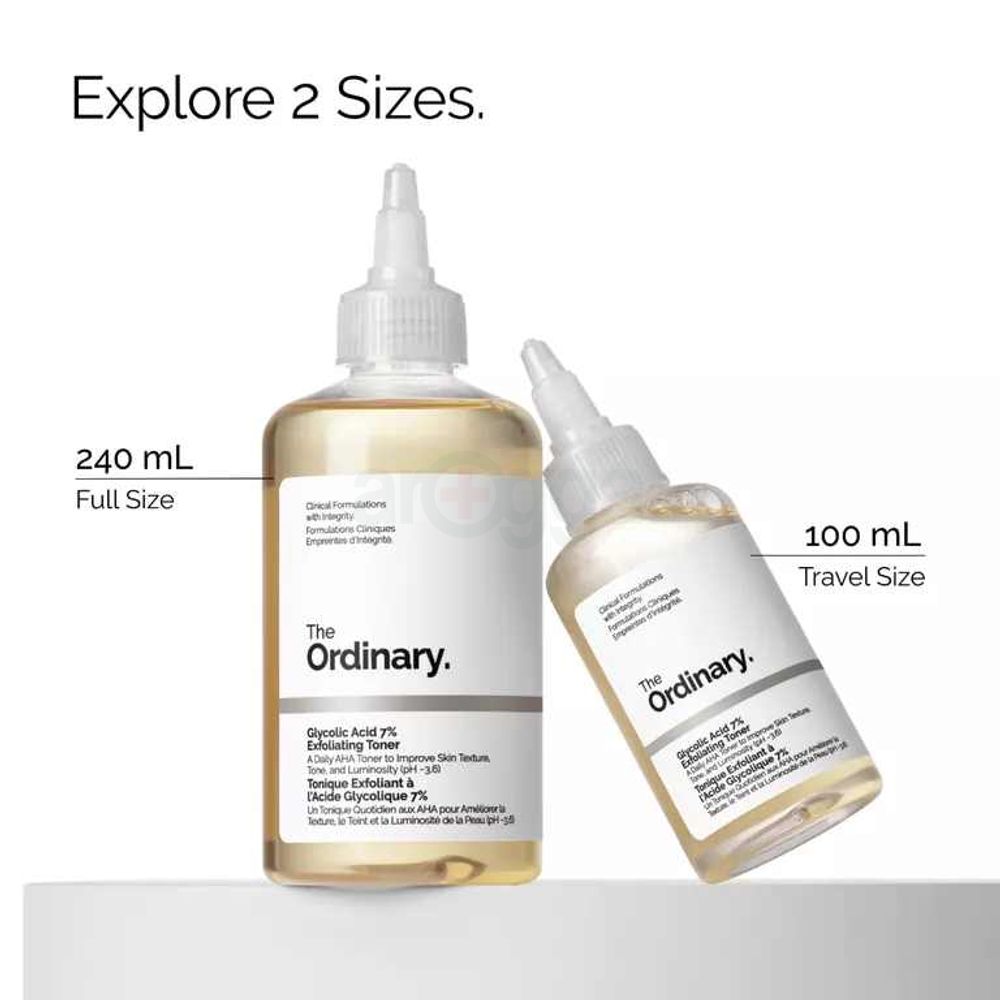 The Ordinary Glycolic Acid Set (Glycolic Acid 7% Exfoliating Toner 240ml & Glycolic Acid 7% Exfoliating Toner 100ml)  