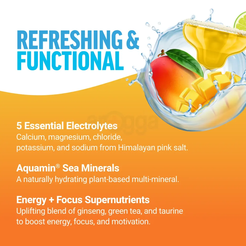 Force Factor Liquid Labs Energy Electrolyte Drink Mix, Hydration Packets, Mango Margarita, 20 Count  