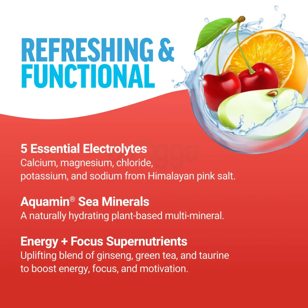 Force Factor Liquid Labs Energy, Electrolytes Powder, Hydration Packets, Fruit Punch Flavor, 20 Stick Packs  