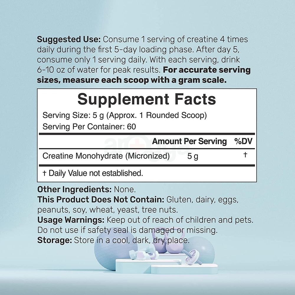 Deal Supplement Creatine Monohydrate Powder 60 Servings - 5000mg(5g)  
