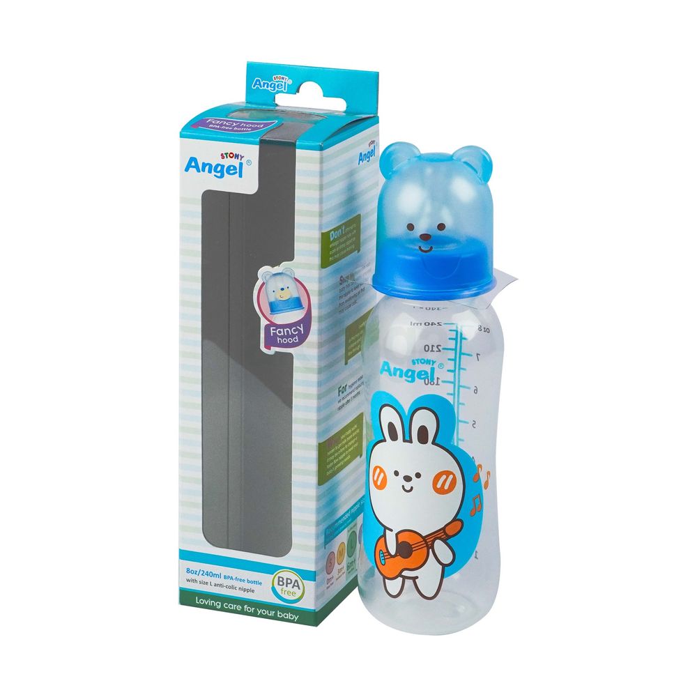 Angel Anti-Colic Feeding Bottle with Fancy Hood 240ml L 6m+ (RNA-8N2)  