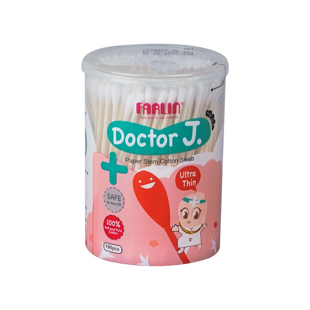 Farlin Dr. J Plastic Steam Cotton Buds 190 Swab (BCB-006)  