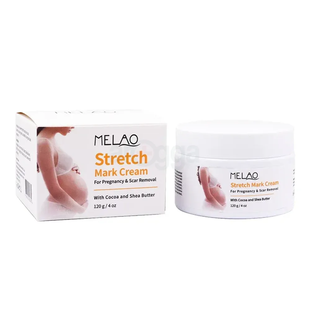 Melao Stretch Mark Cream for Pregnancy & Scar Removal with Cocoa & Shea Butter 120g  