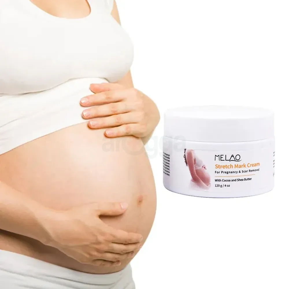 Melao Stretch Mark Cream for Pregnancy & Scar Removal with Cocoa & Shea Butter 120g  