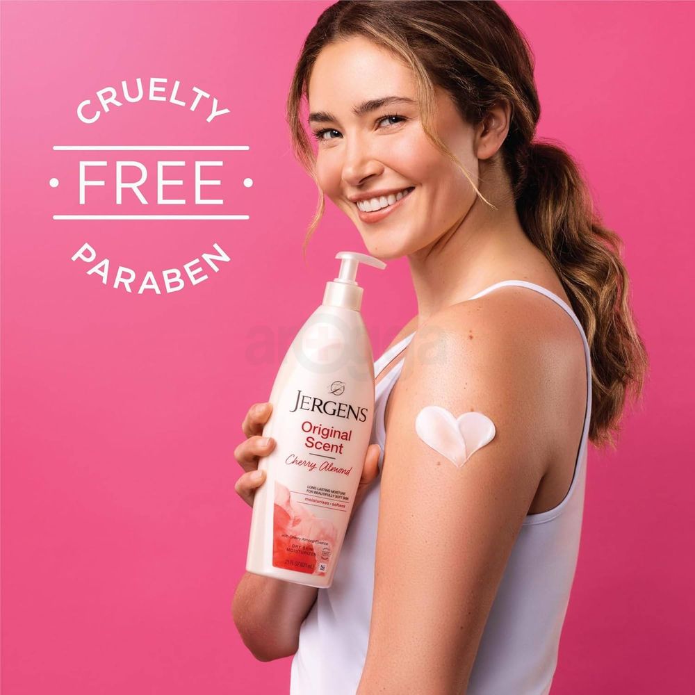Jergens Original Scent Long Lasting Moisturizer with Cherry Almond Essence for Dry Skin  