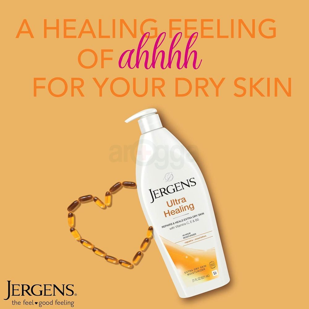Jergens 48hr Nourishing Ultra Healing Moisturizer with Vitamin C,E and B5 for Extra Dry Skin  