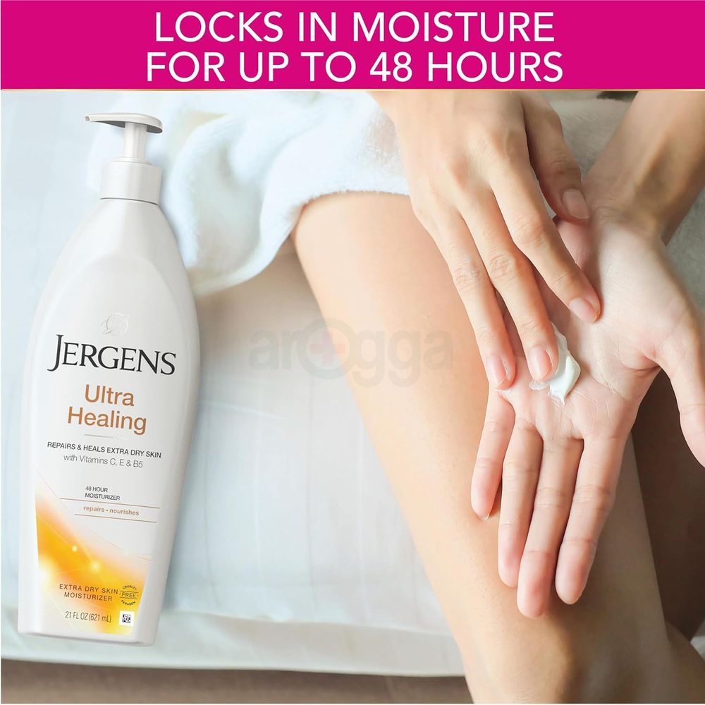 Jergens 48hr Nourishing Ultra Healing Moisturizer with Vitamin C,E and B5 for Extra Dry Skin  