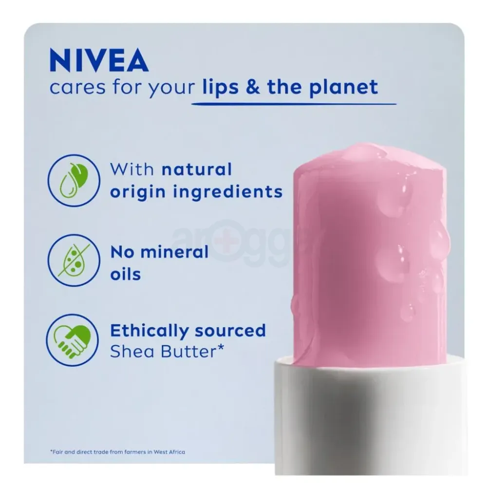Nivea 24h+ Moisture Soft Rose Lip Balm (Made in Germany)  