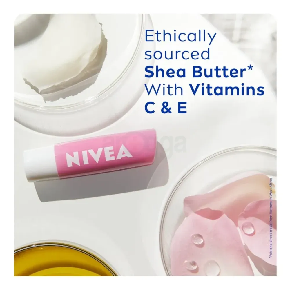 Nivea 24h+ Moisture Soft Rose Lip Balm (Made in Germany)  