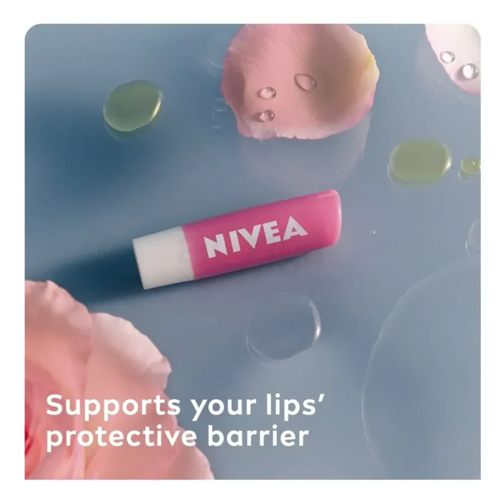 Nivea 24h+ Moisture Soft Rose Lip Balm (Made in Germany)  