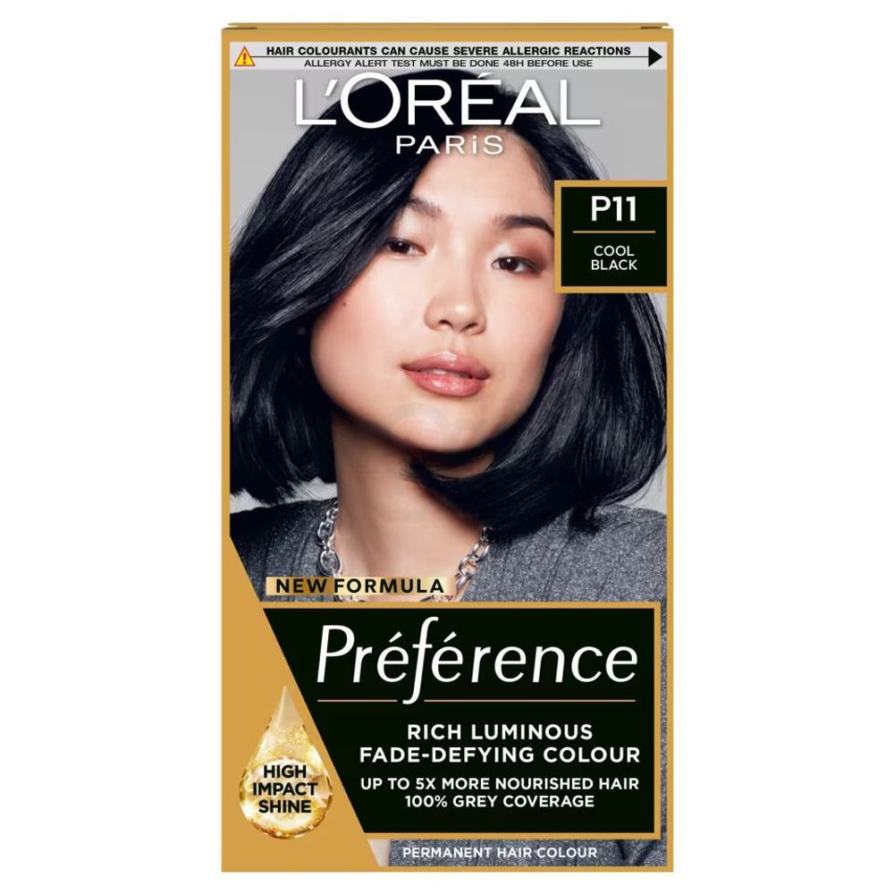 Loreal Paris Preference Luminous Fade-Defying Hair Color - P11 Cool Black  