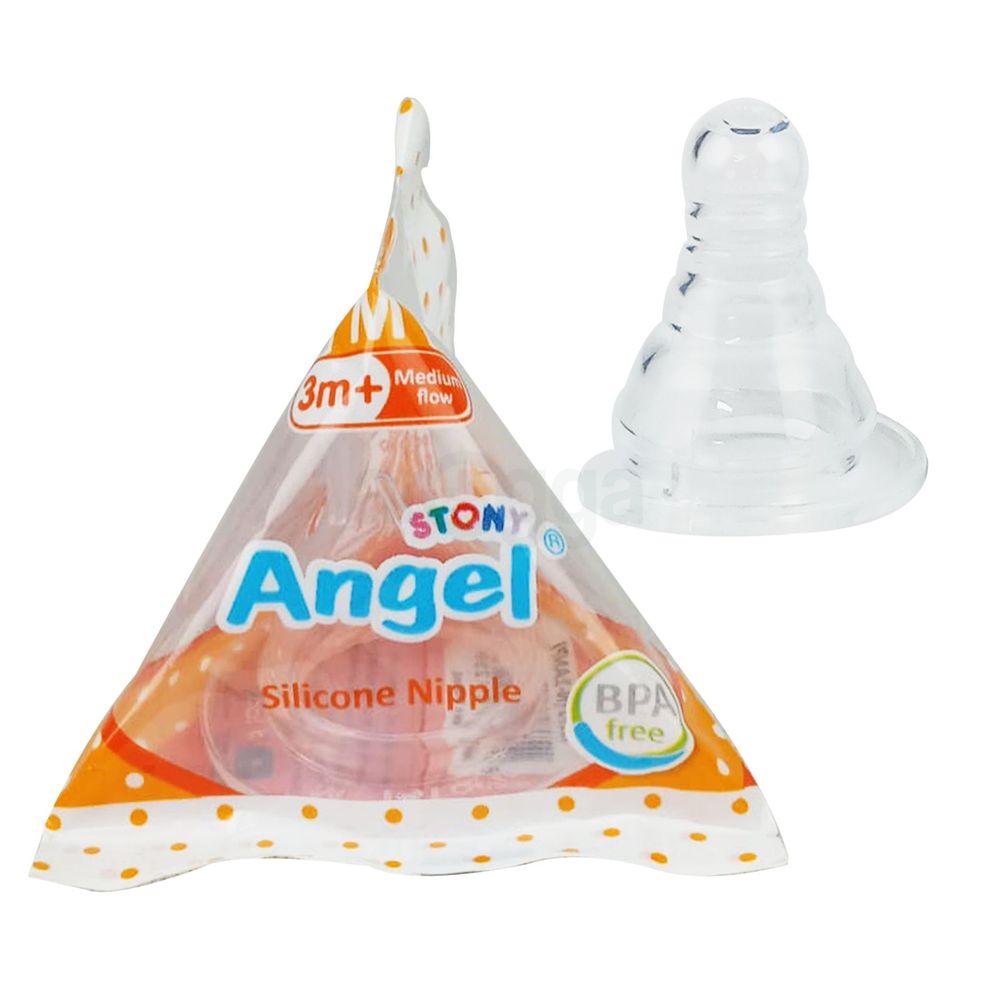 Angel BPA Free Silicon Nipple Size:M, 3m+ (N-1AMP)  