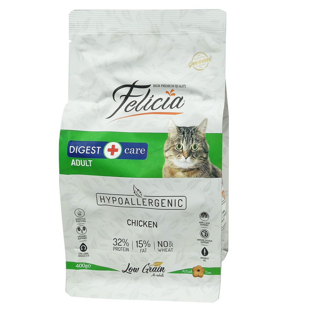 Felicia Low Grain DryCat Food Digest CareAdult Chicken 400gm  