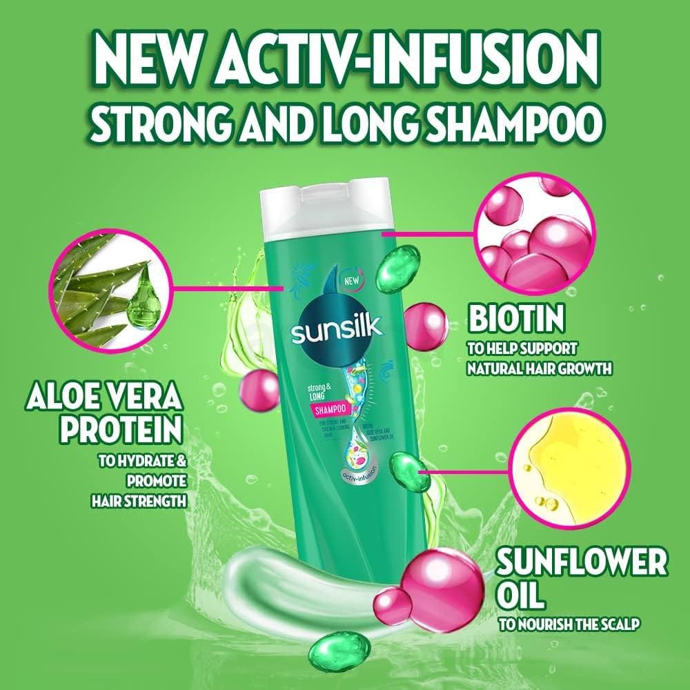 Sunsilk Strong & Long Shampoo for Strong & Thicker Looking Hair  