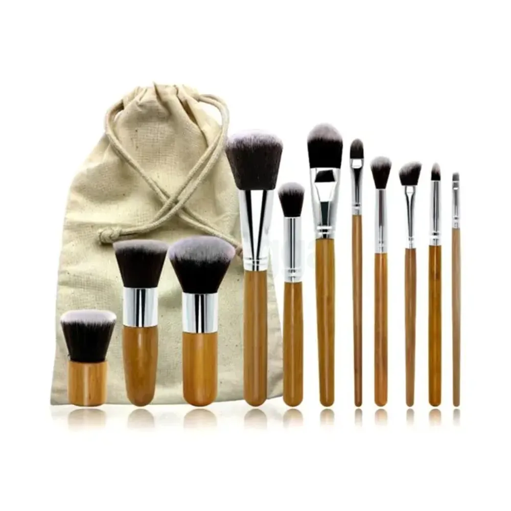 Professional Bamboo Makeup Brush Set - 11pcs  