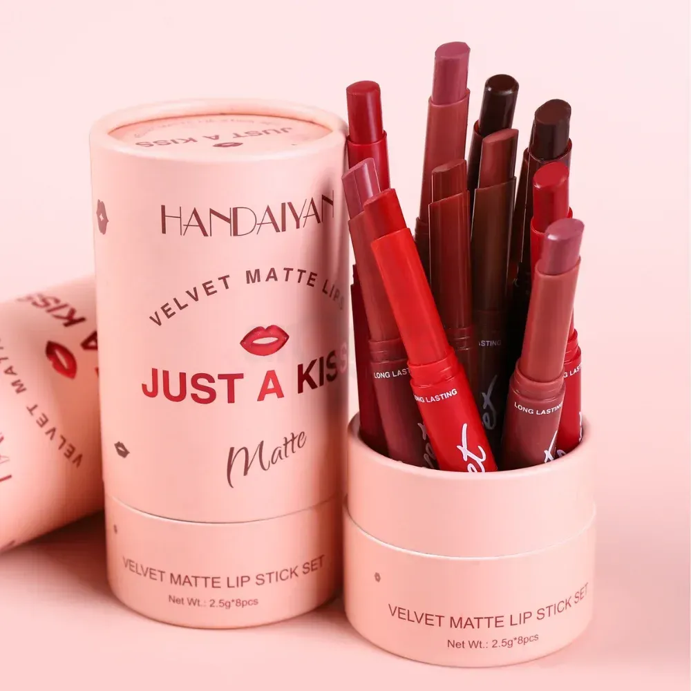 Handaiyan Just A Kiss- 8 pcs Velvet Matte Lipstick Set   