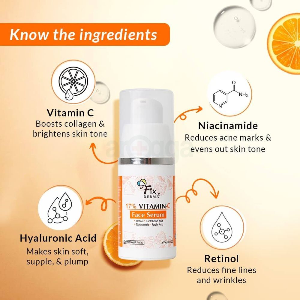 Fixderma 17% Vitamin C Face Serum 15g  