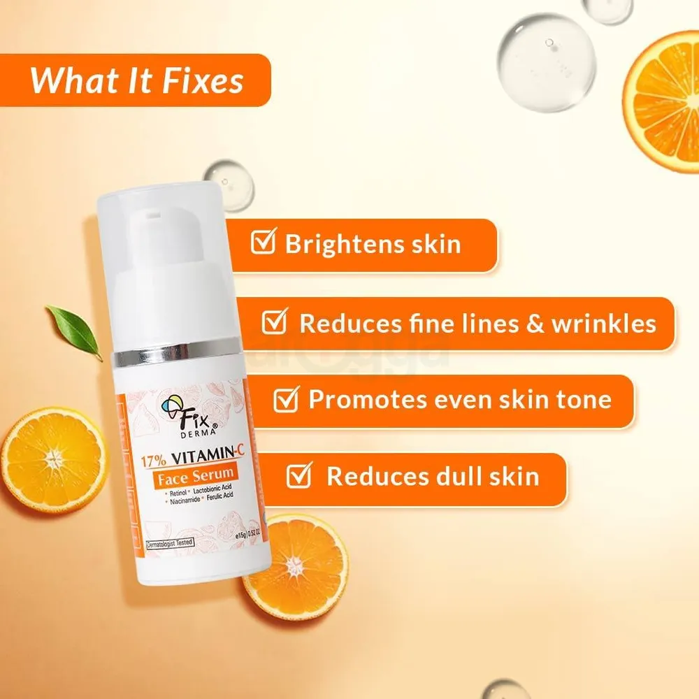 Fixderma 17% Vitamin C Face Serum 15g  