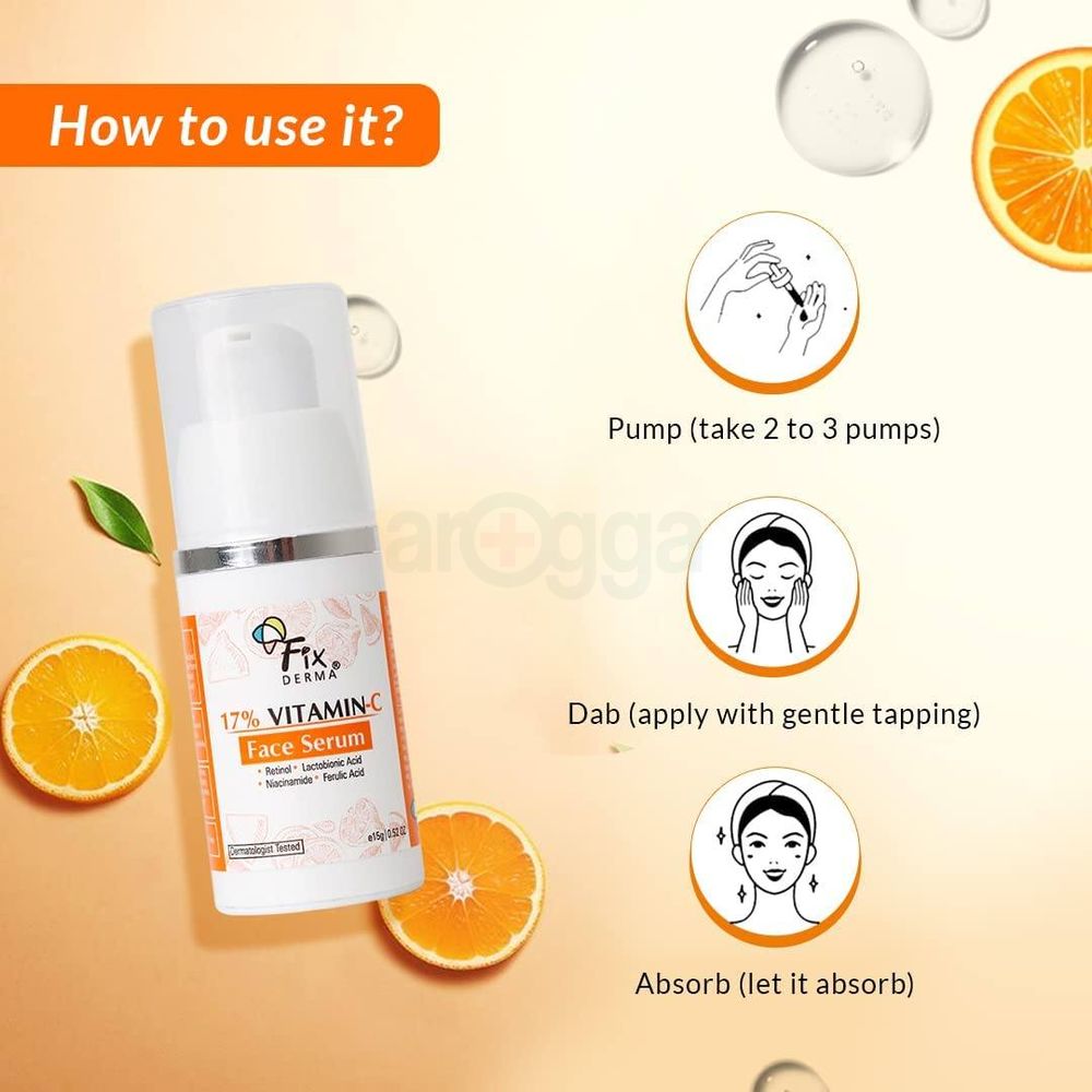 Fixderma 17% Vitamin C Face Serum 15g  