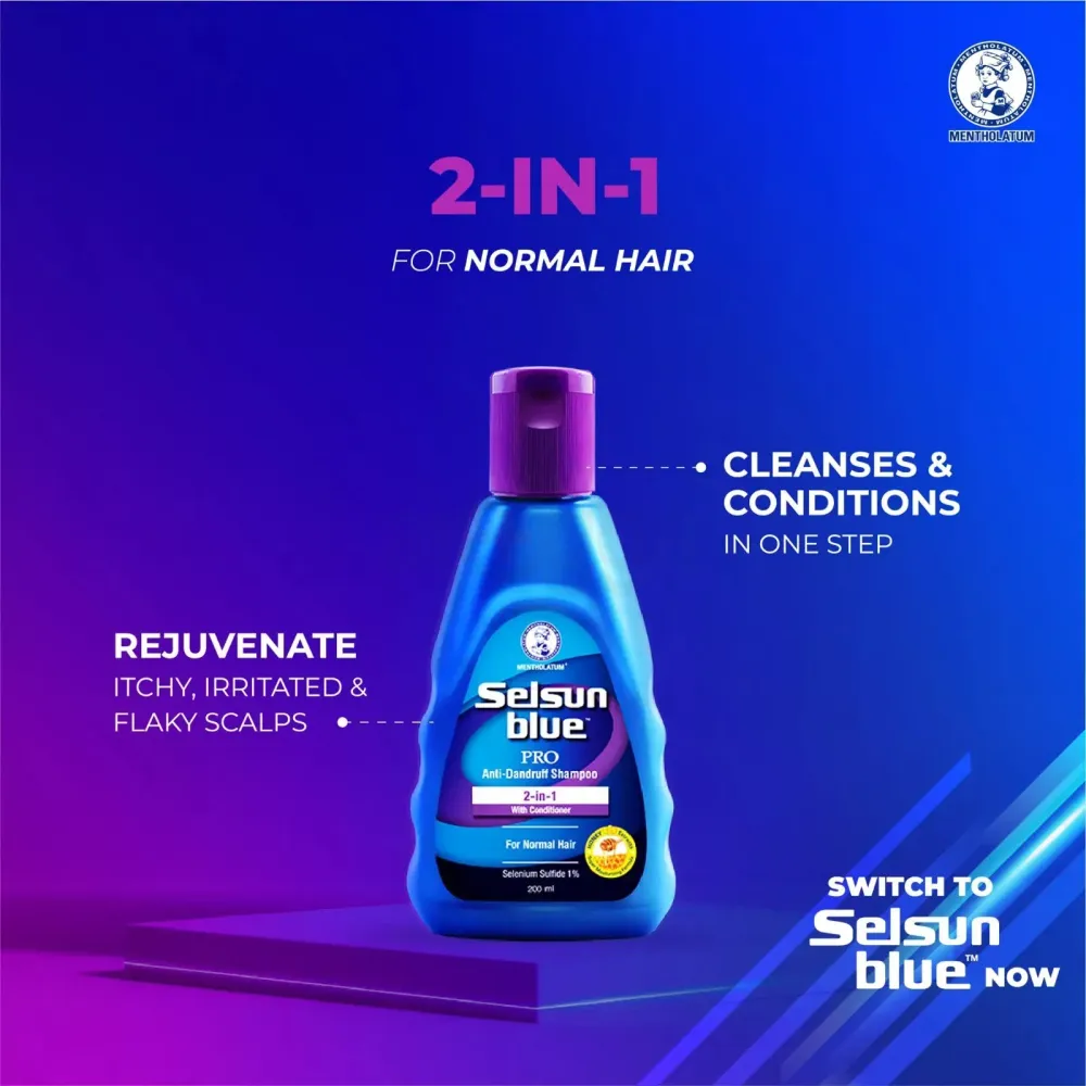 Selsun Blue Pro 2 in 1 Anti Dandruff Shampoo with Conditioner for Normal Hair  