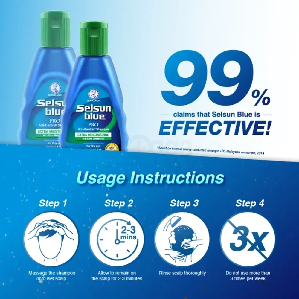 Selsun Blue Pro Extra Moisturizing Anti Dandruff Shampoo for Dry and Damged Hair  