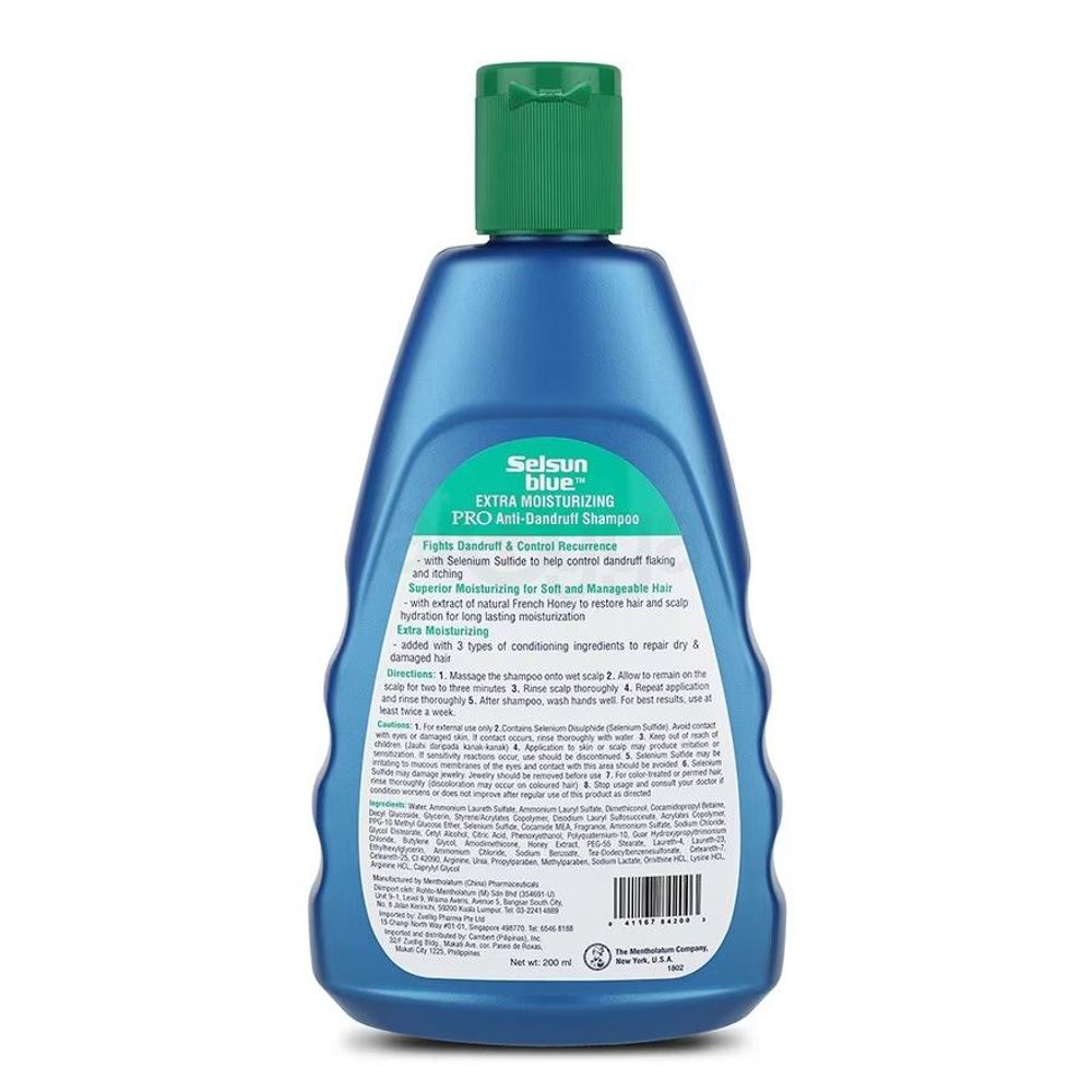 Selsun Blue Pro Extra Moisturizing Anti Dandruff Shampoo for Dry and Damged Hair  