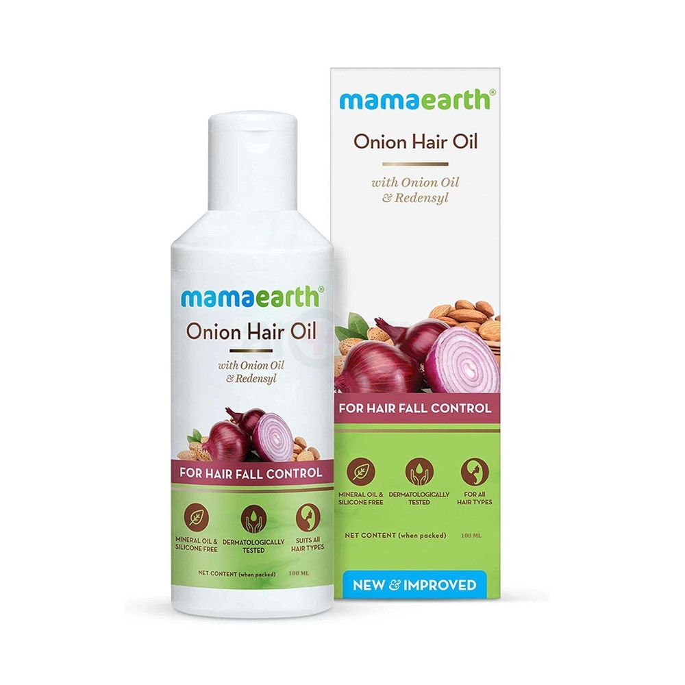 Mamaearth Onion Hair Oil with Onion Oil and Redesnyl for Hairfall Control  