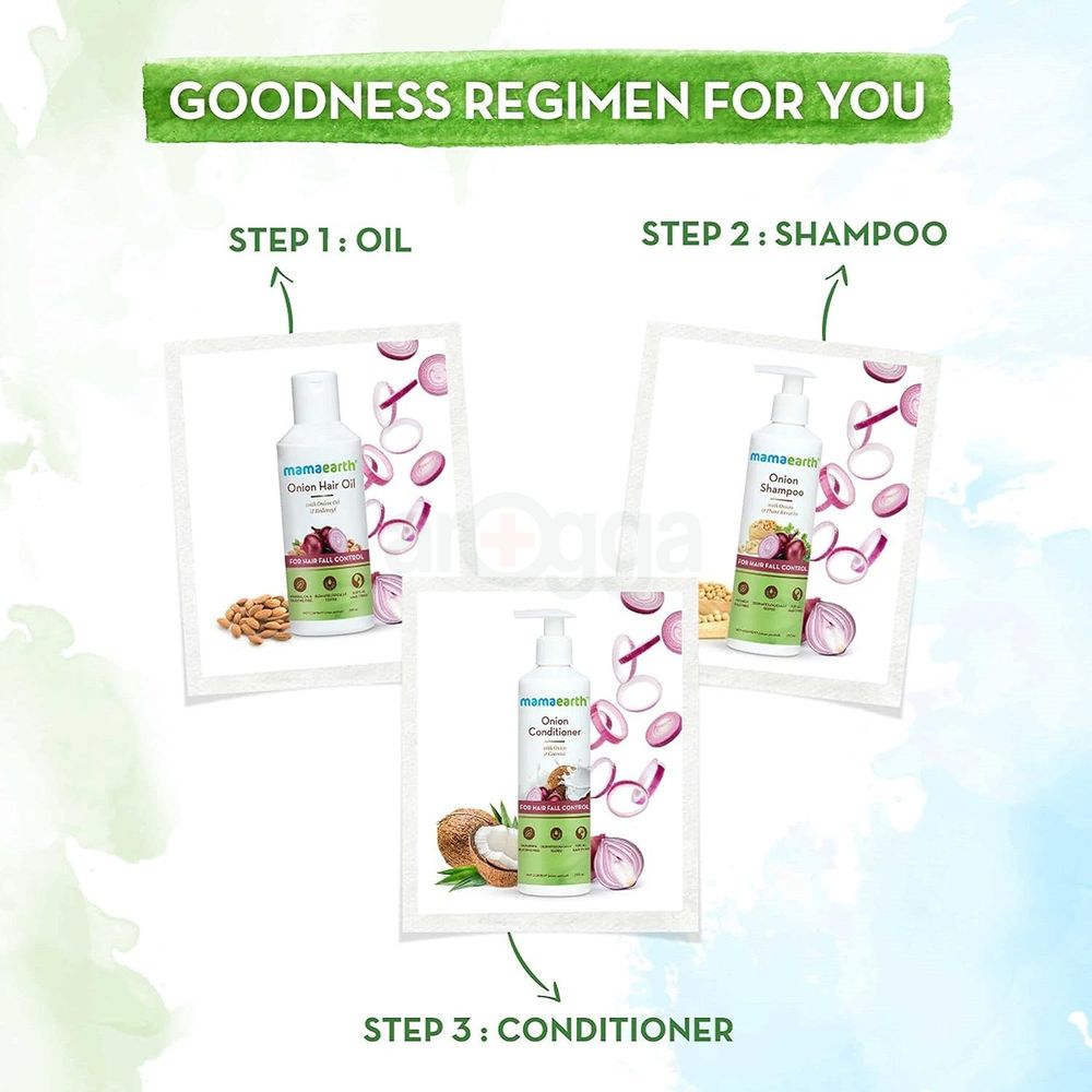 Mamaearth Onion Hair Oil with Onion Oil and Redesnyl for Hairfall Control  