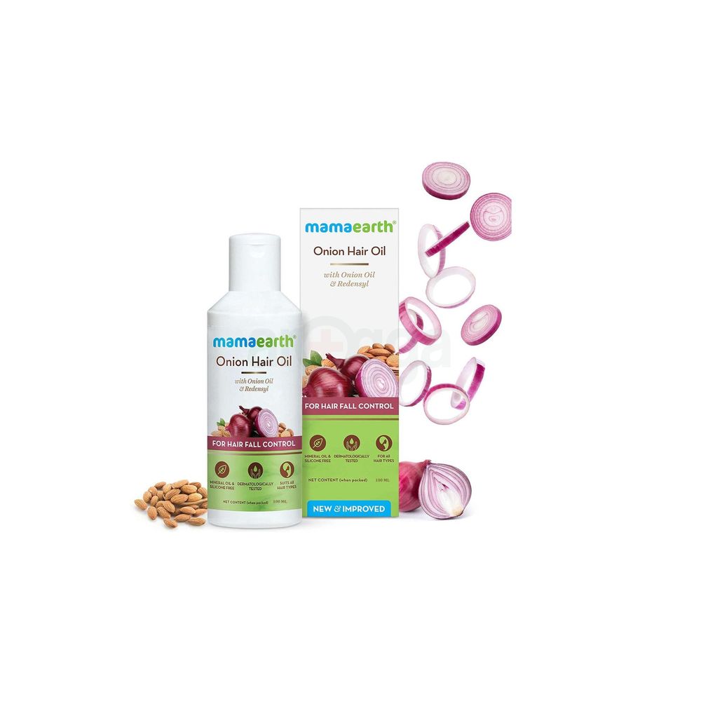 Mamaearth Onion Hair Oil with Onion Oil and Redesnyl for Hairfall Control  