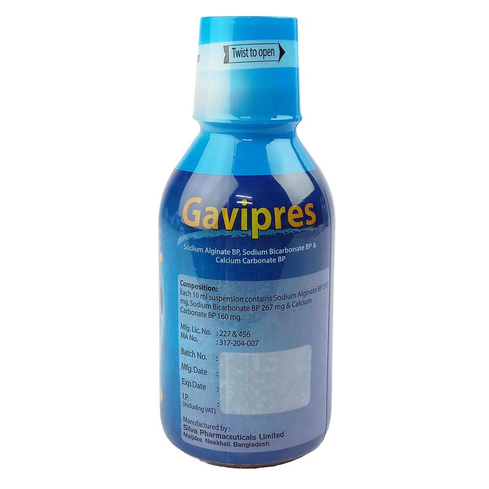 Gavipres  500mg+267mg+160mg/10ml suspension