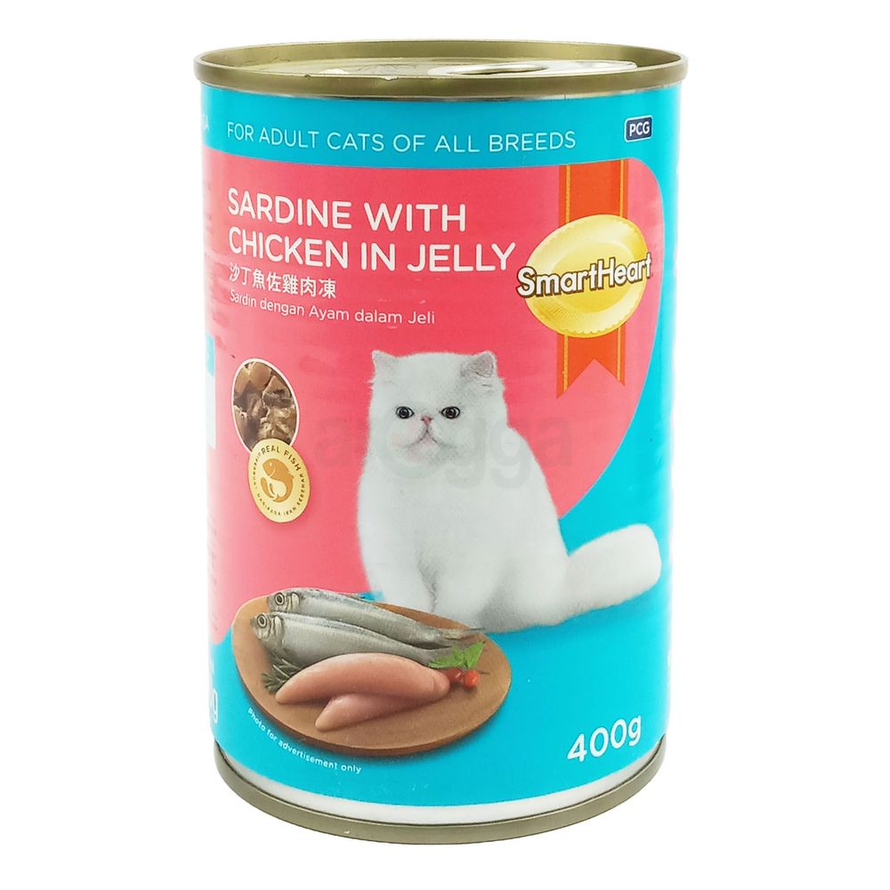 Smartheart Adult Canned Food Sardine with chicken in Jelly 400g  
