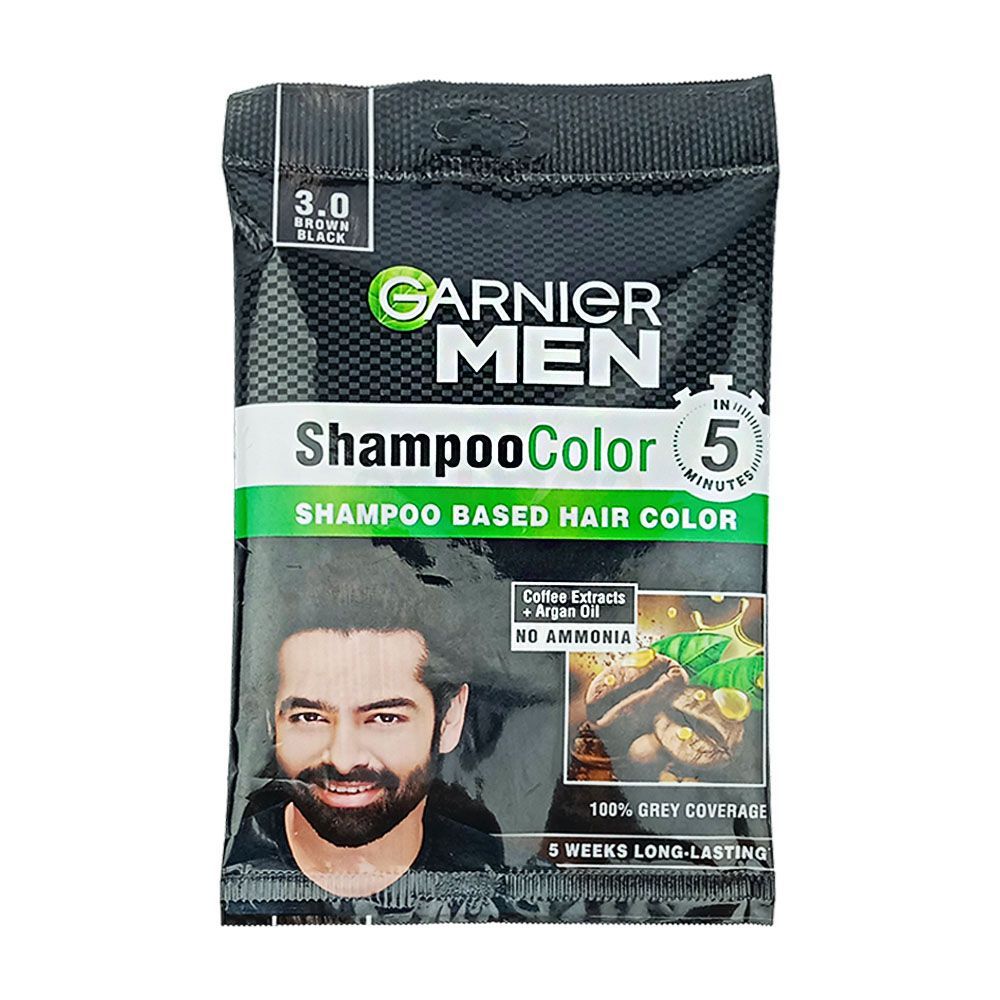 Garnier Men Color Shampoo 3.0Brown Black 10+10ml  