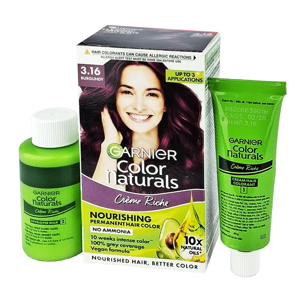 Garnier Color Naturals Creme Riche Hair Color (70ml+60g) - 3.16 Burgundy  