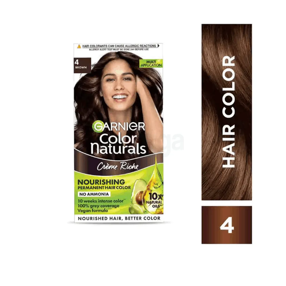 Garnier Color Naturals Creme Riche Hair Color (70ml+60g) - 4 Brown  
