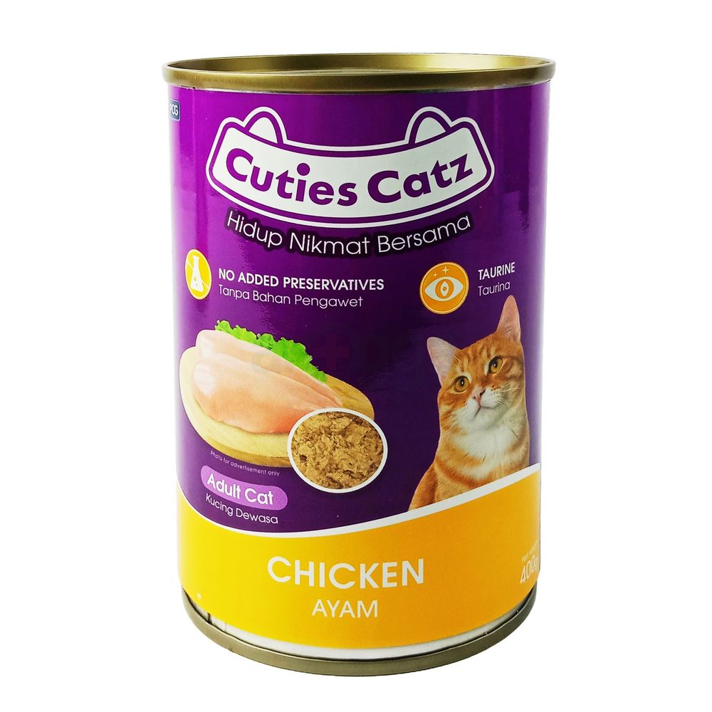 CUTIES CATZ ADULT CANNED CHICKEN 400G  