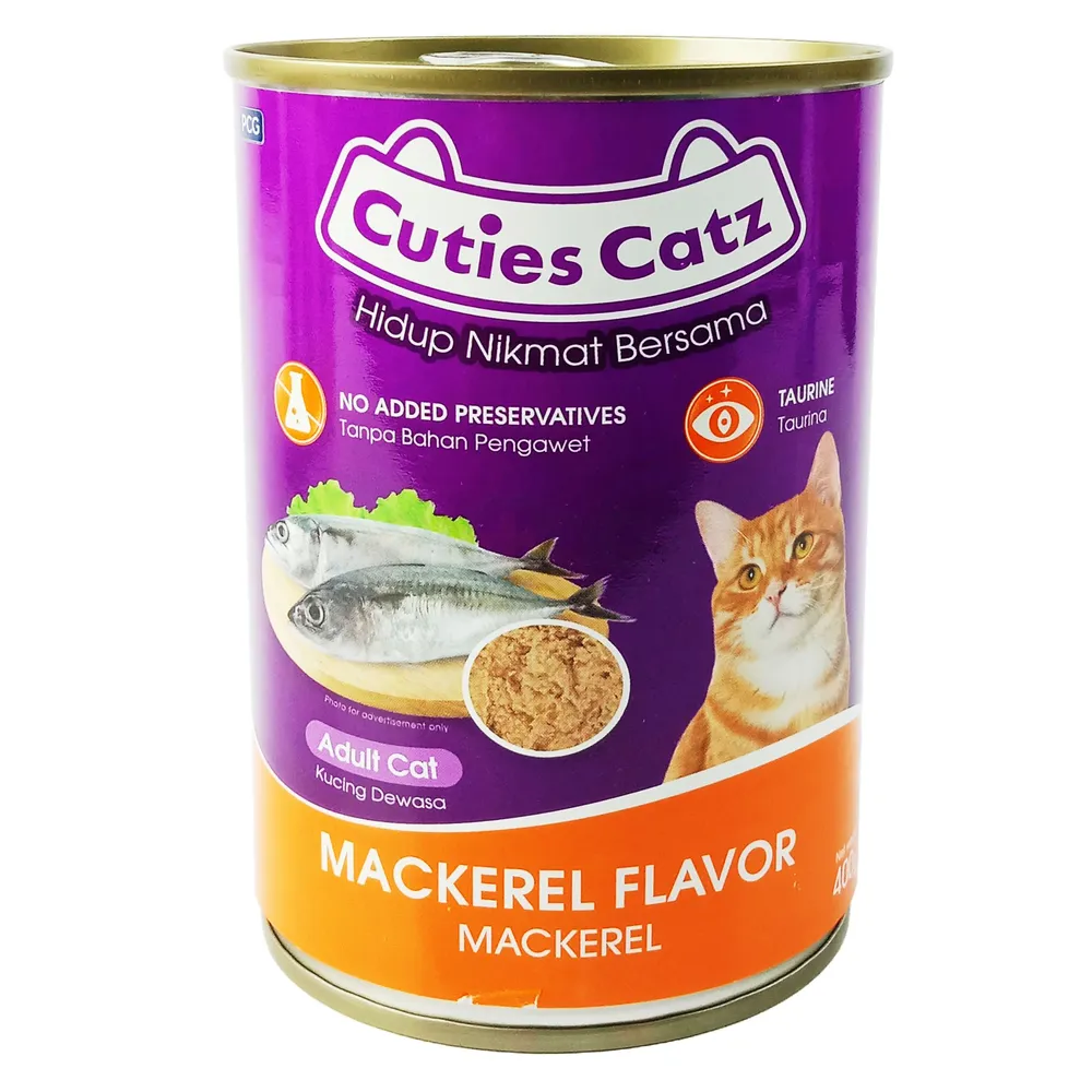 CUTIES CATZ ADULT CANNED MACKEREL 400G  
