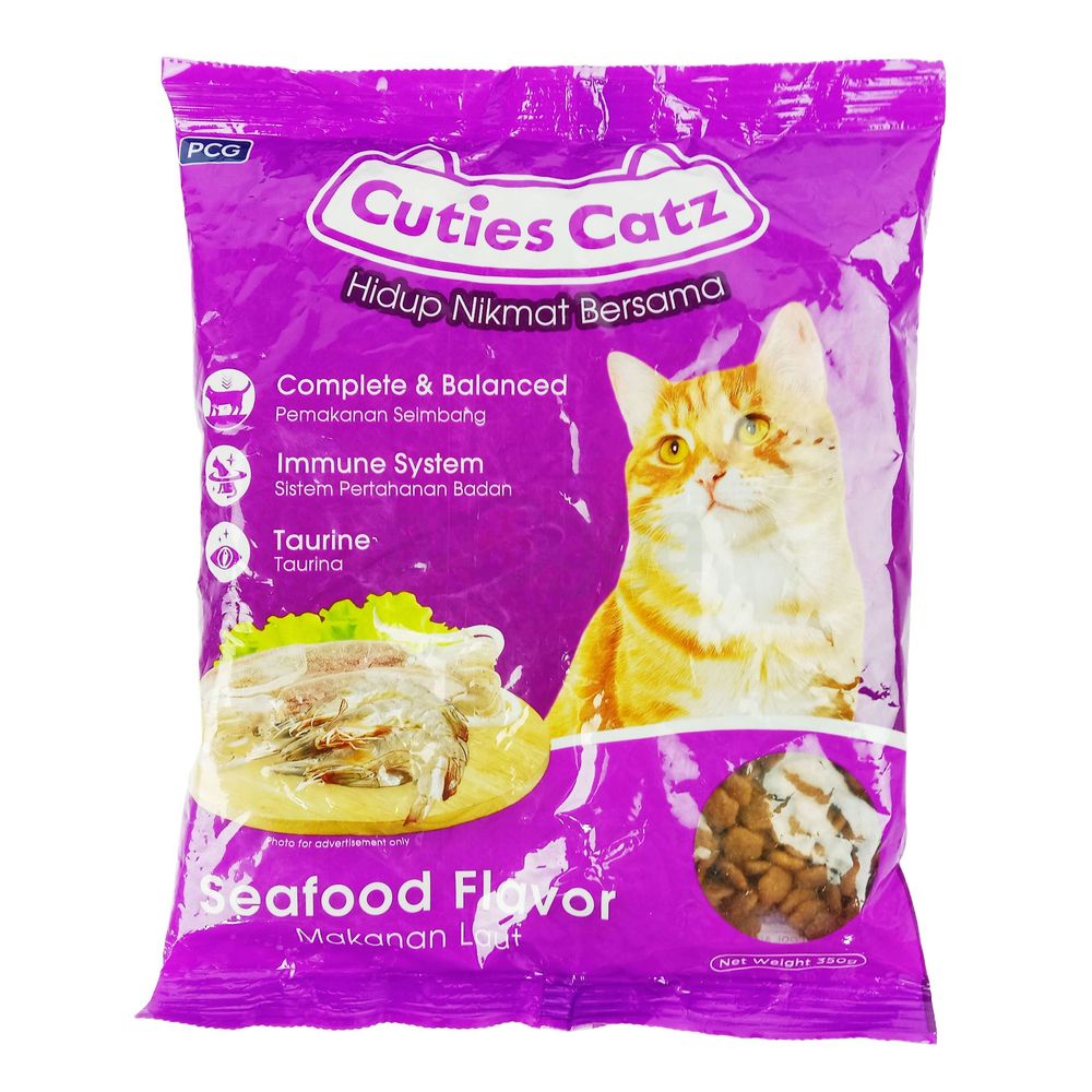 Cuties Catz Dry Cat Food Seafood Flavour 350gm  