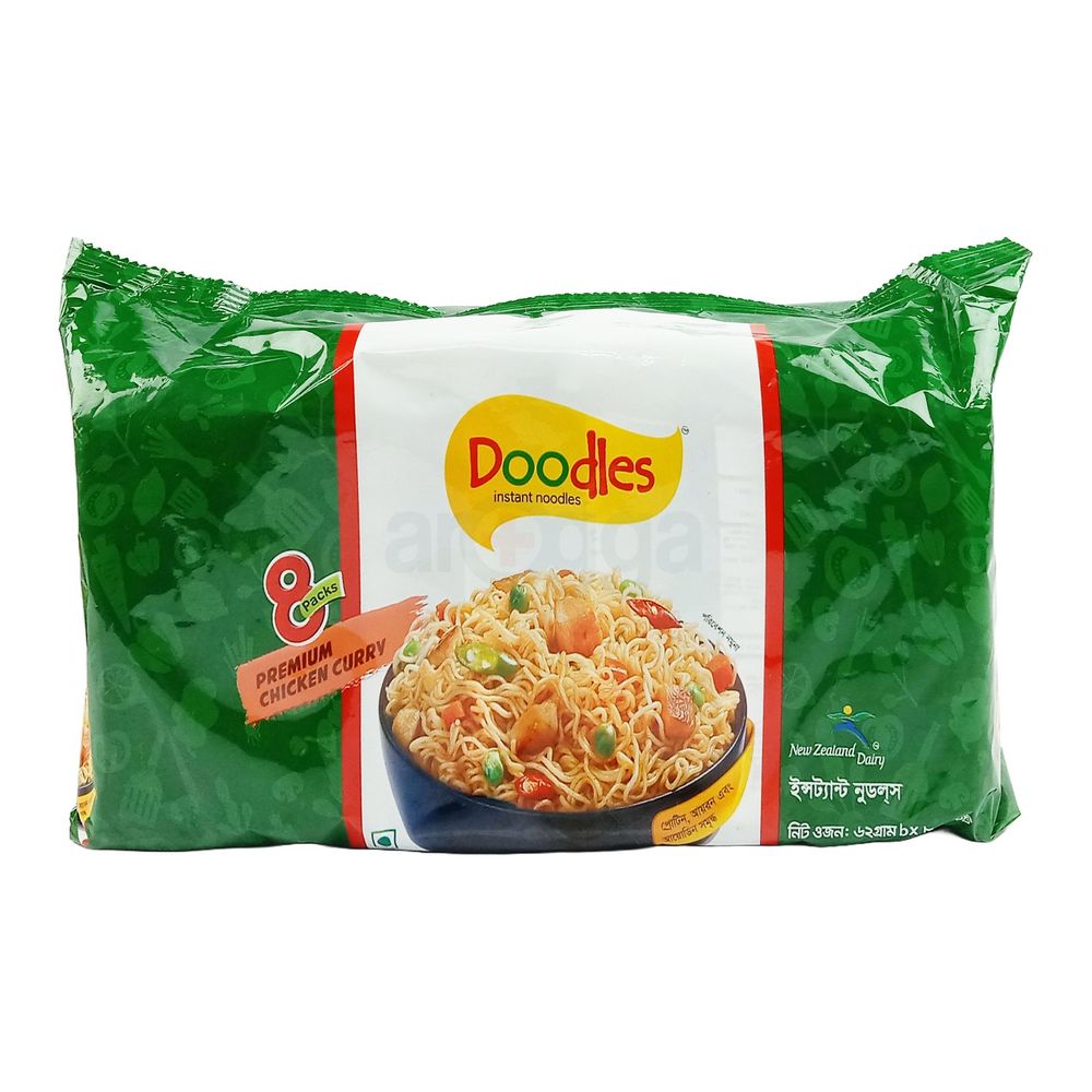 Doodles Premium Chicken Curry Noodles 8 Packs 496gm  