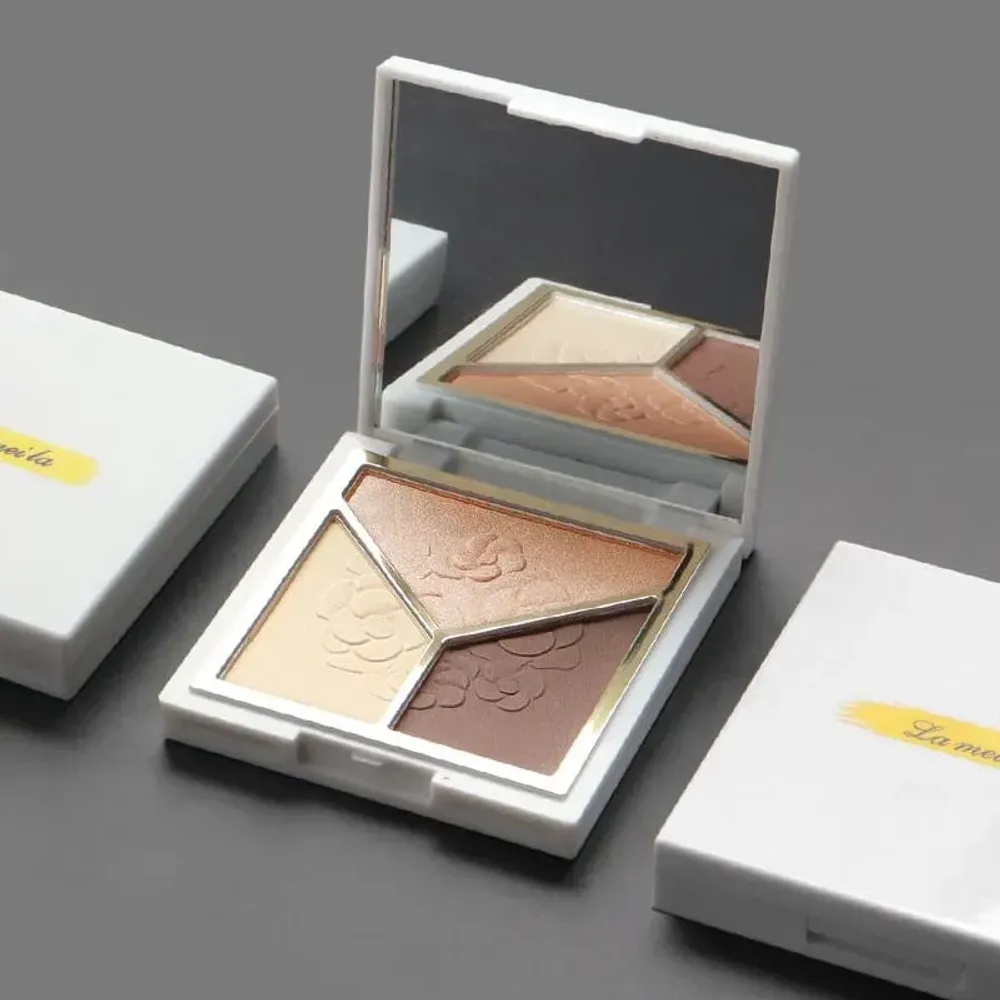 Lameila 3-in-1 Powder Highlighter, Blush & Contour Palette  