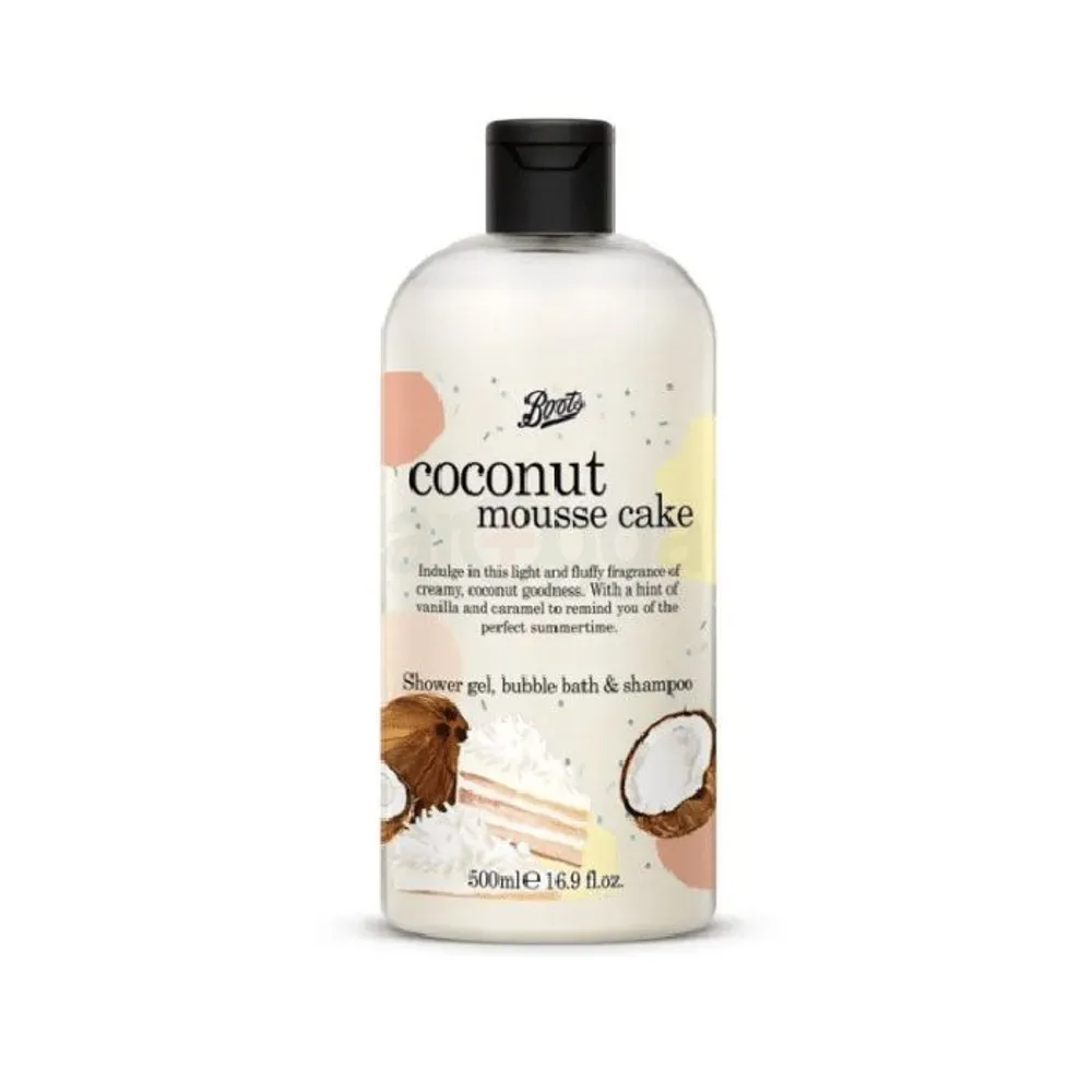 Boots Coconut Mousse Cake Shower Gel, Bubble Bath & Shampoo  