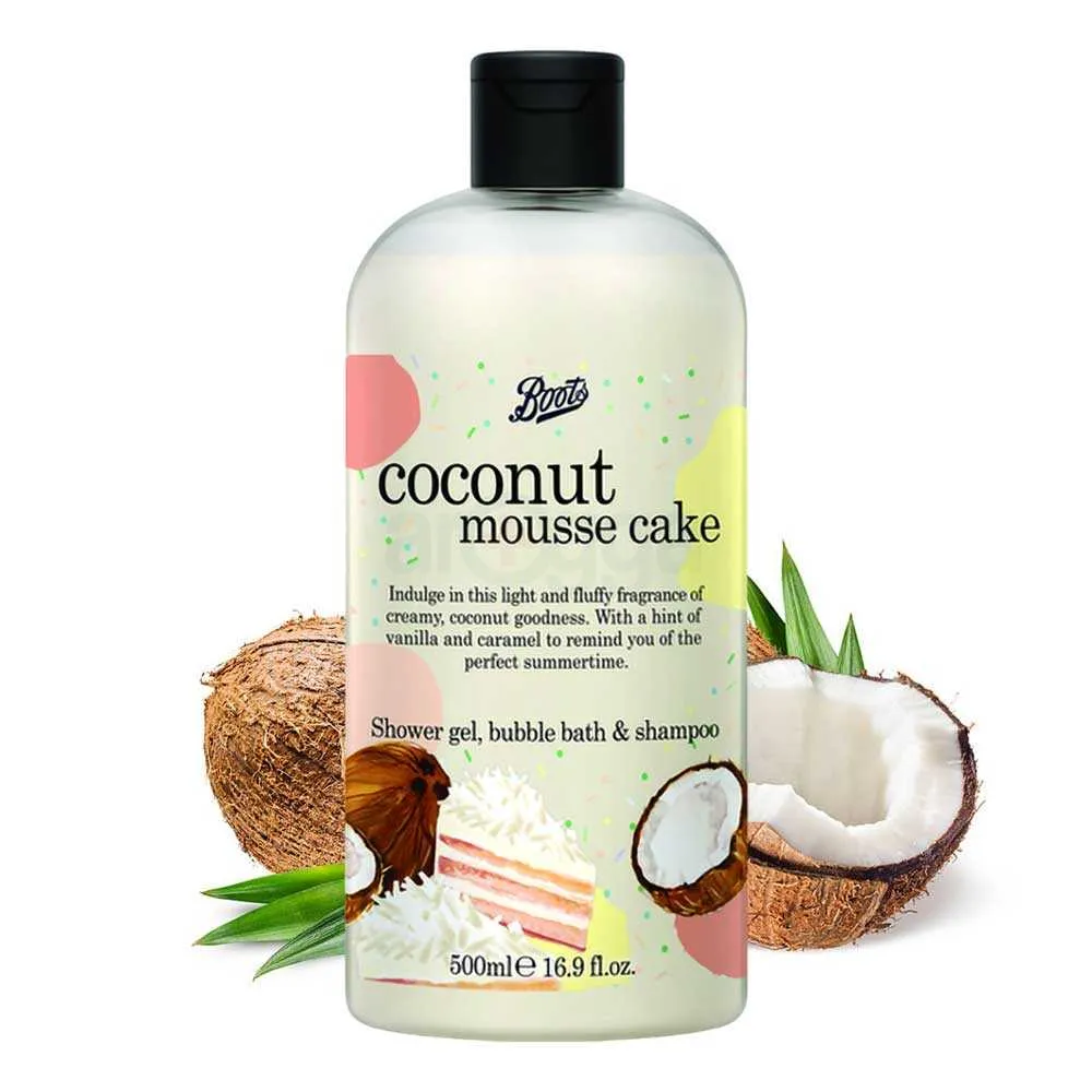 Boots Coconut Mousse Cake Shower Gel, Bubble Bath & Shampoo  