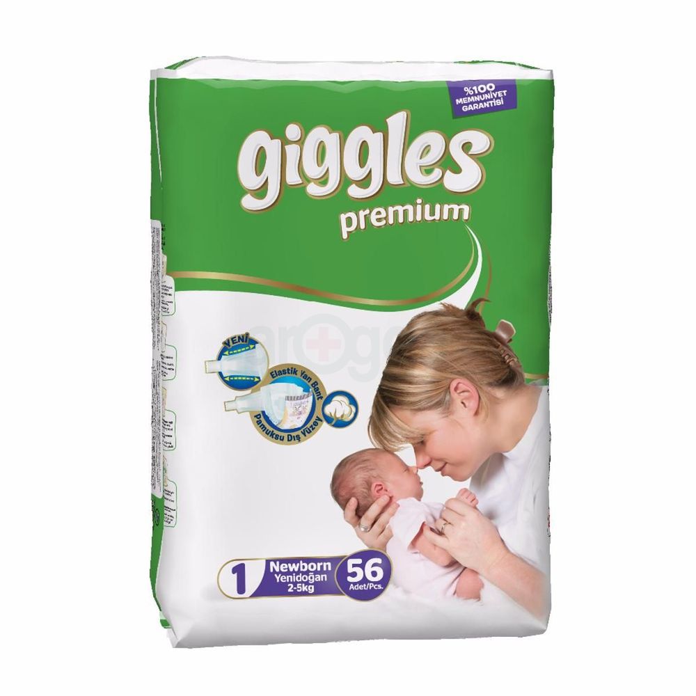 Giggles Premium Eco Pack 2-5Kg Belt Style Newborn Diapers 56Pcs  