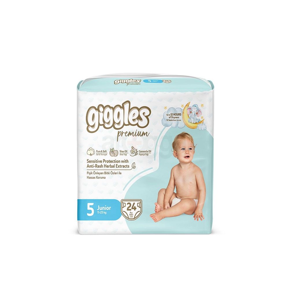Giggles Premium Twin Pack 11-25Kg Belt Style Junior Diapers 24Pcs  