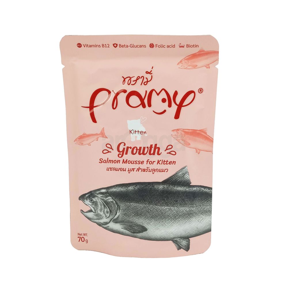 Pramy GROWTH Pouch Salmon Mousse for Kitten 70gm  